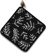 Kuchynská podložka NATURE 20x20 cm - Vetvičky - čierna