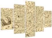 Obraz - Vintage mapa, ilustrácie (150x105 cm)