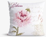 Goldea bavlnená obliečka na vankúš - pivonky s textami 45 x 45 cm