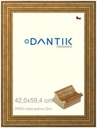 DANTIK rám na obraz 42x59,4 | HRAD zlatá patina (Plexi Čiré)