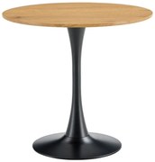 Tempo Kondela Jedálenský stôl, okrúhly, dub/čierna, priemer 110 cm, REVENTON NEW