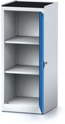 Alfa 3 Úzka policová dielenská skriňa MECHANIC, 2 police, 490 x 500 x 1170 mm, modré dvere