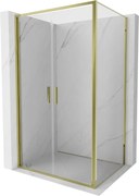 Mexen Exo, výklopná sprchová kabína, dvere 110 cm + bočná stena 75 cm, transparentné sklo, zlatá, 814-110-075-50-00