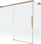 Mexen Rox, L posuvná 2-krídlová vaňová zástena 180 + 80 x 150 cm, 8mm číre sklo, ružové zlato profil, 8C9L-180-080-60-00