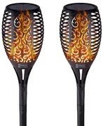 Bezdoteku LEDSolar 96 solárne vonkajšie horiacu fakľu pochodeň 2 ks, 96 LED, bezdrôtové, IPRO, 1W, teplá farba