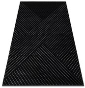 Koberec EMERALD exkluzívny A0084 glamour, styl, linie, geometrický čierny / strieborný