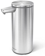 Bezdotykový oceľový dávkovač mydla v matne striebornej farbe 266 ml – simplehuman