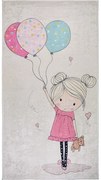 Ružový/slonovinový prateľný detský koberec 120x180 cm Girl & Baloons – Vitaus