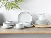 Kávový servis (18 dielov) Luna Black Line, biely%