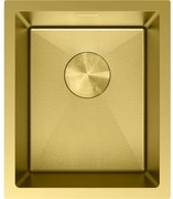 Mexen Trixo, 1-komorový nerezový drez 370 x 440 mm, brúsená zlatá, vzor voština, 6412371000-55HC