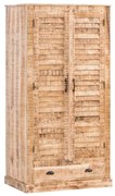 furniture-nabytek.cz - Masívna šatní skriňa Caribou z mangového dreva, lakovaná, prírodná farba – 90×60×180 cm