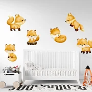 PIPPER. Textilná nálepka na stenu "Líšky"