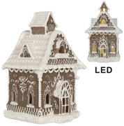Perníkový LED domček kostol Gingerbread Cotti - 13*12*20 cm