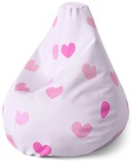 Sedací vak Pear ružové srdce - detský, ružová