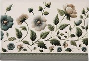 6ks béžové bavlnené prestieranie s kvetmi Gently Blooming - 48*35 cm