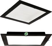 BERGE Štvorcový LED panel zapustený čierny - 24W - PC - neutrálna biela