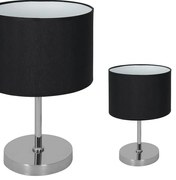 Stolná lampa Casino, 1x čierne textilné tienidlo, ch