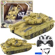 LEAN Toys T90 diaľkovo ovládaný RC vojenský tank Svetlá Zvuky Piesok 1:18