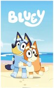 Detský uterák Bluey a Bingo na pláži - 100% bavlna - 30 x 50 cm