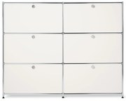 Veľká kovová komoda »CN3« so 6 výklopnými priehradkami, biela