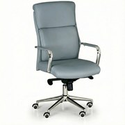 Kožená kancelárska stolička VIRO, sivá