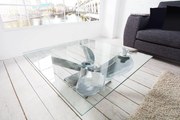 Konferenčný stolík Propeller, 85 cm, strieborný