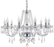 Toolight - Krištáľový závesný luster 8xE14 60W, strieborná, OSW-04600