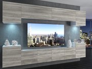 Obývacia stena 300 cm Belini šedý antracit Glamour Wood Imperium4 IMP 4/5/W/GW1/0/0