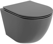 Mexen Lena, závesná toaletná misa 480x360x355 mm s pomaly padajúcim sedátkom, tmavá šedá, 30224071
