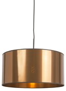 Art Deco závesná lampa biela s medeným tienidlom 50 cm - Combi 1