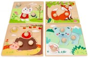 Drevené zábavné vkladacie puzzle 4 ročné obdobia