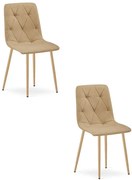 Set dvoch jedálenských stoličiek LIBRA hnedé / hnedé nohy (2 ks)