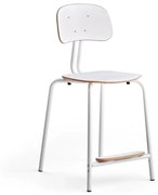 Školská stolička, YNGVE, so 4 nohami, biela, biela, V 610 mm