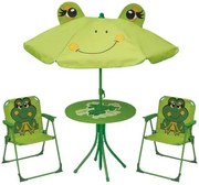 Záhradný detský set LEQ MELISENDA Rana - Žaba, slnečník, stôl, stoličky ()