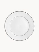Ručne vyrobené plytké taniere z porcelánu's ručne maľovaným platinovým okrajom Vitruv, 2 ks
