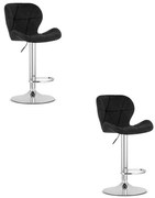 Set dvoch barových stoličiek WEST zamatové čierne (chrómová noha) 2 ks