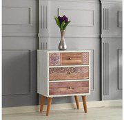 Komoda LIZA 68x50 biela/hnedá