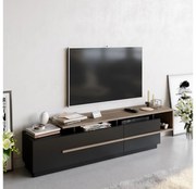 TV stolík/skrinka Pria (čierna + orech). Akcia -16%. Vlastná spoľahlivá doprava až k Vám domov. 1088307