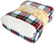B.E.S. Petrovice Baránková deka Buffalo Káro bielo-červená, 150 x 200 cm