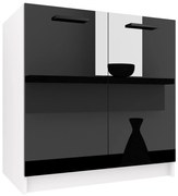 Kuchynská skrinka Belini drezová 80 cm čierny lesk bez pracovnej dosky  INF SDZ80/0/WT/B/0/B1