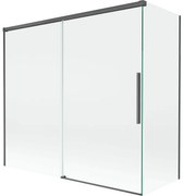 Mexen Rox, 2-krídlová posuvná vaňová zástena 170 + 70 x 150 cm, 8mm číre sklo, brúsený grafit profil, 8C9-170-070-66-00
