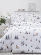 Predĺžené flanelové obliečky - Zimný les