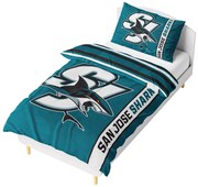 NHL Mikroplyšové obliečky San Jose Sharks Belt 140x200/70x90 cm