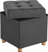 Taburetka 33 L, otoman, nosnosť 300 kg, tmavošedá