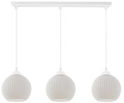 Závesné svietidlo Riffle Round, 3x biele sklenené tienidlo, w