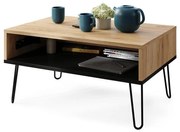 Konferenčný stôl so zdvíhacou doskou a policou HALIJA dub craft/čierna