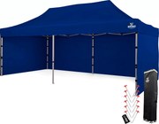 BRIMO Svadobný stan 3x6 m hliníkový – Elegantný a rýchlorozkladací - s 3 stenami - Modrá 15
