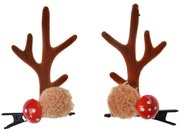 Set 2 ks sponiek do vlasov s hnedými parohmi a hubkou