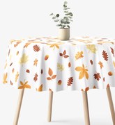 Goldea okrúhly obrus 100% bavlnené plátno - jesenné listy Ø 100 cm