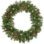 Tutumi - Vianočný veniec okrúhly LED 60cm 311427, CHR-06524